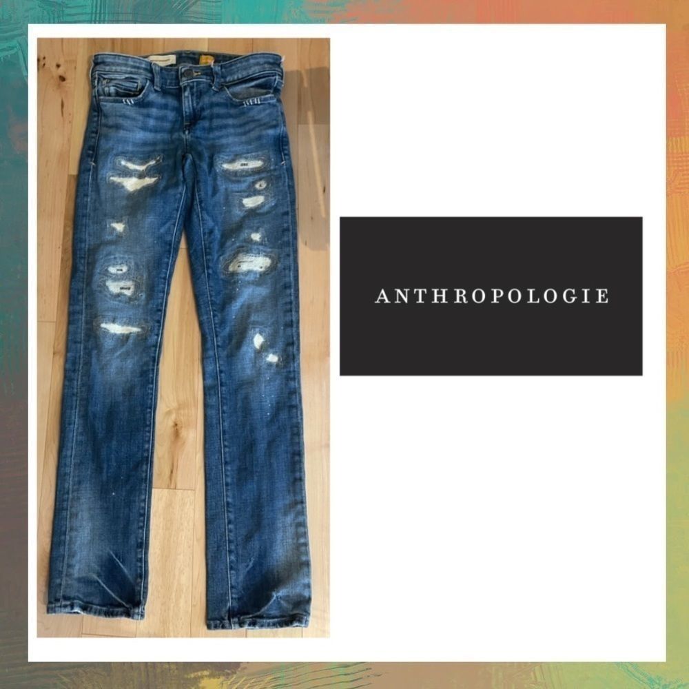 Anthropologie Pilcro and the Letterpress Distressed Hyphen Fit Jeans Size 24